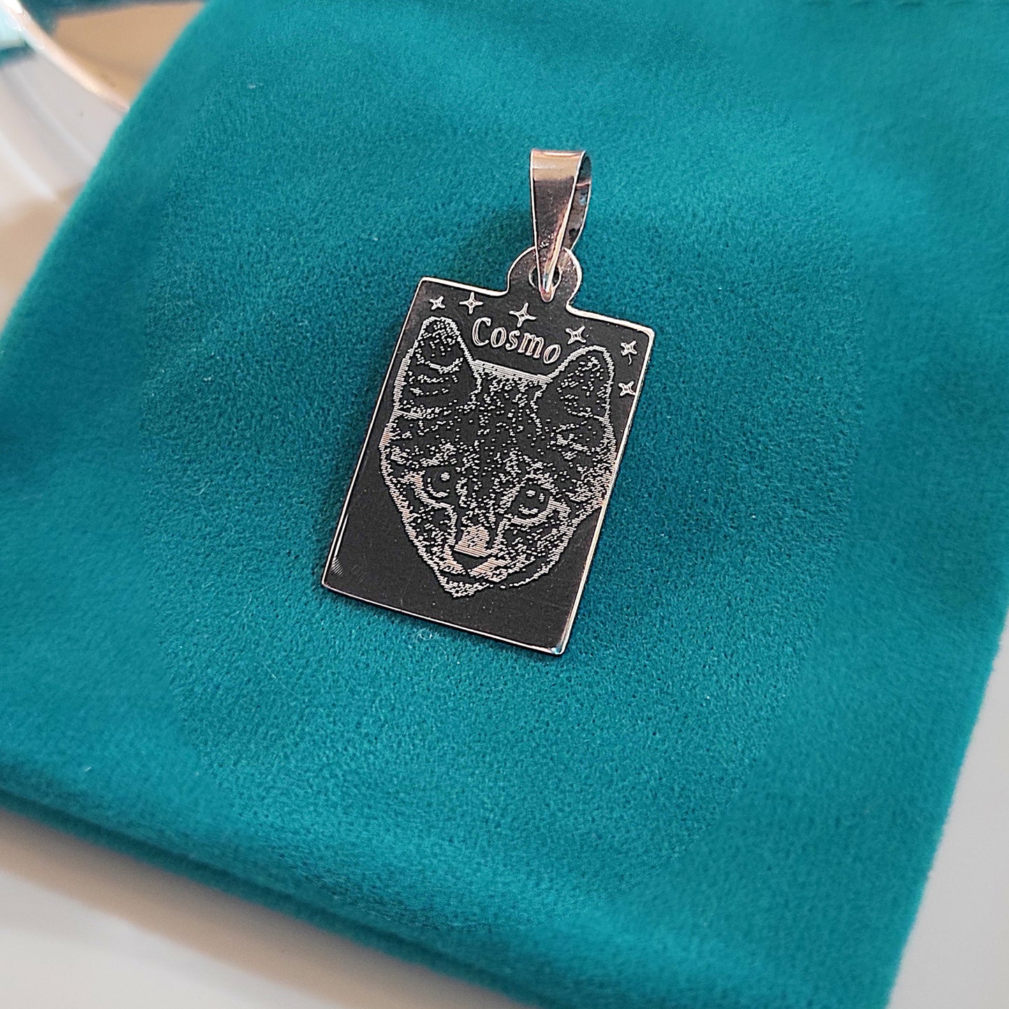 Medalla fotograbada rectangular mediana