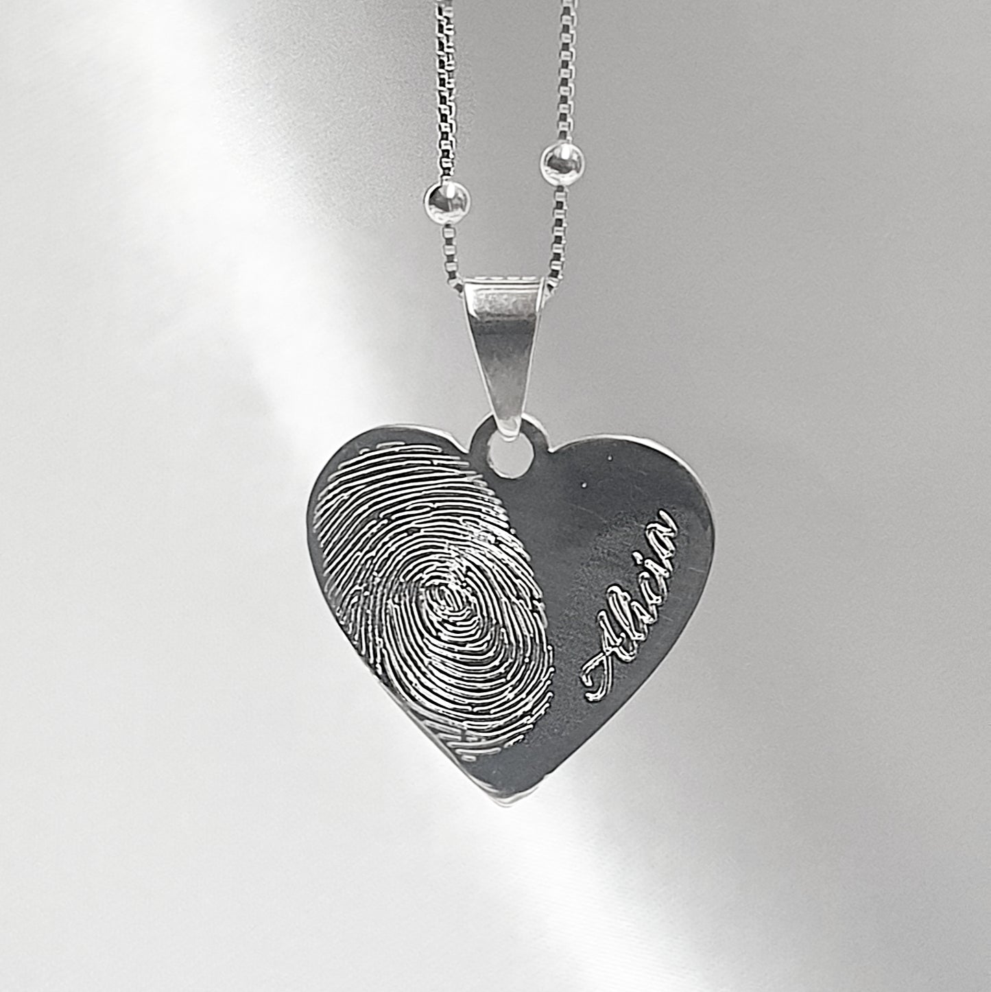 Collar huella simple "Love Mom"