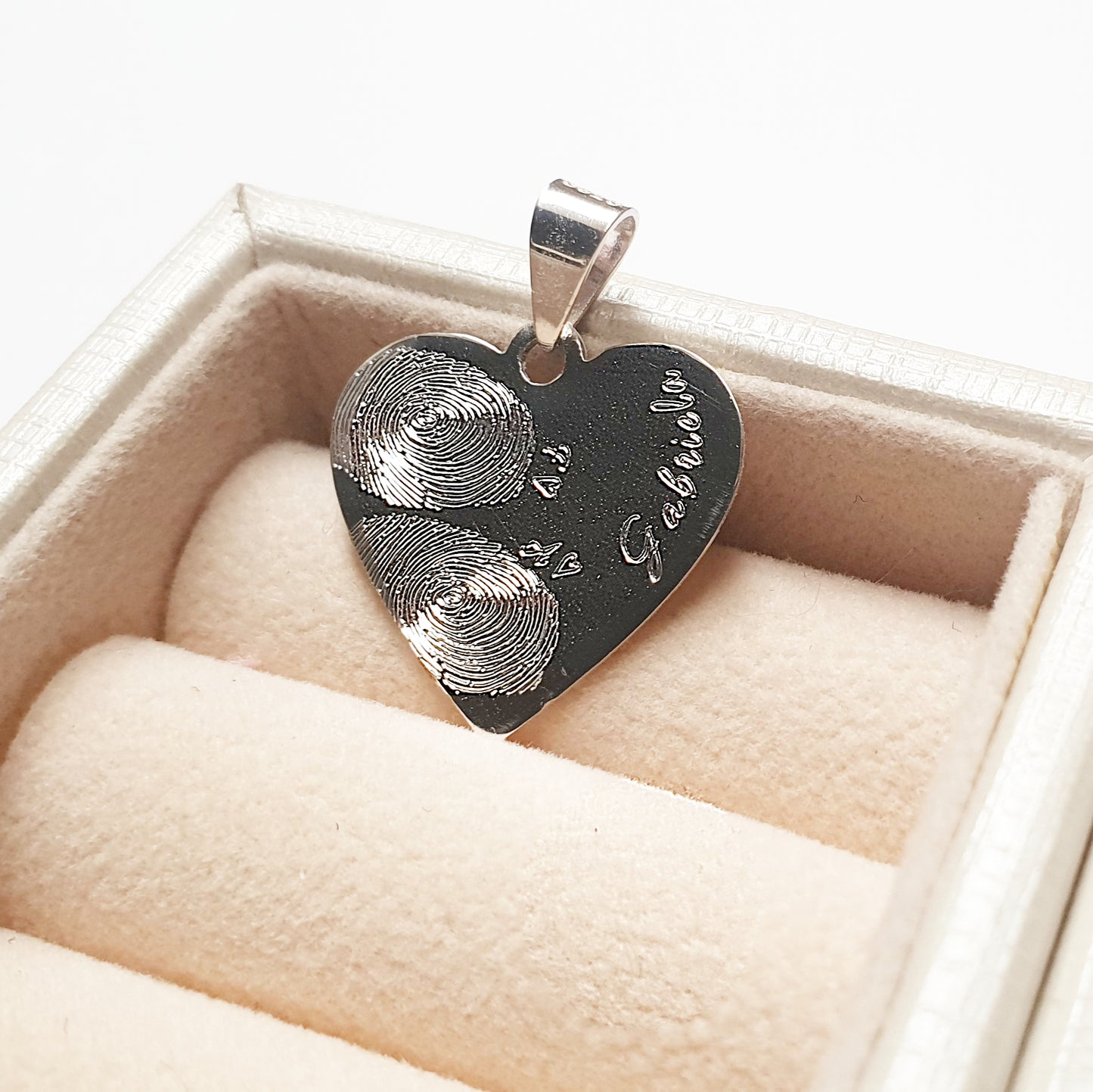 Collar huella doble "Love Mom"