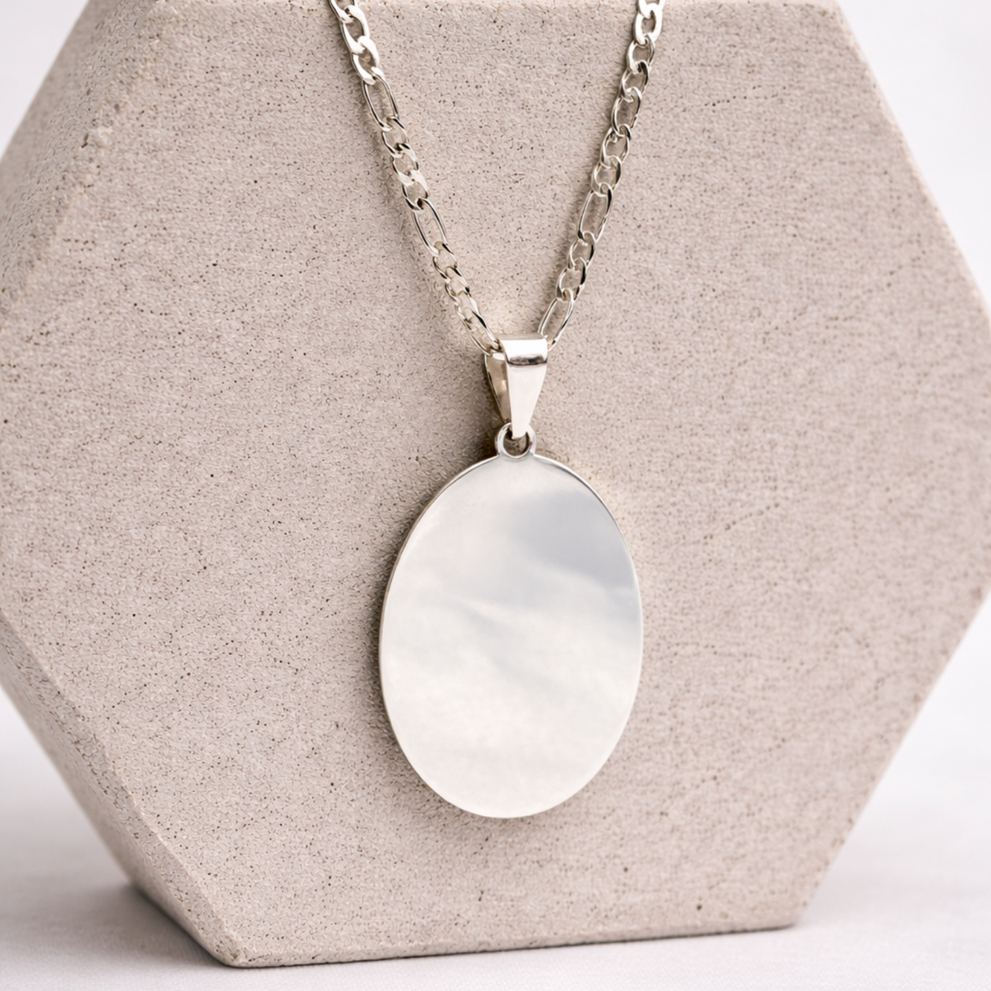 Collar Familiar Plata 925 - Fotograbado grande para múltiples rostros