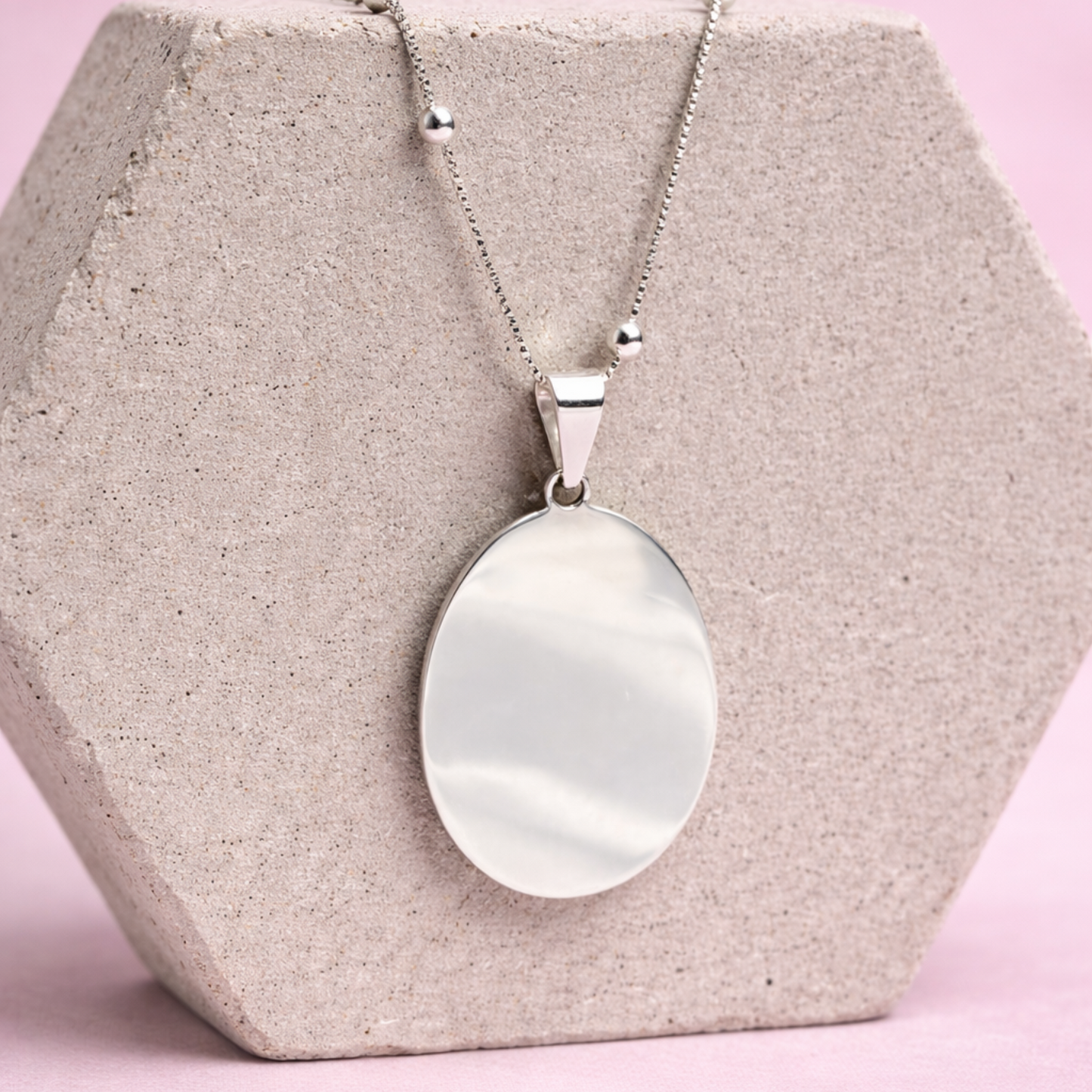 Collar Familiar Plata 925 - Fotograbado grande para múltiples rostros