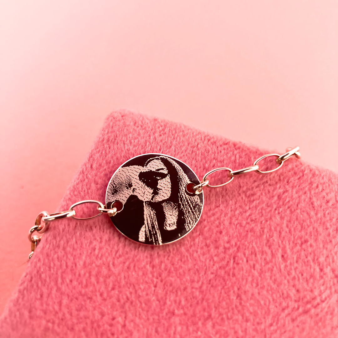 Pulsera fotograbado circular