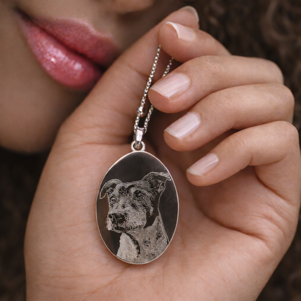 Medalla fotograbada ovalada grande