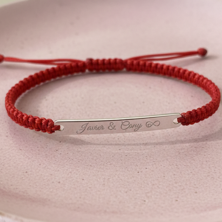 Pulsera hilo rojo ajustable - Plata 925