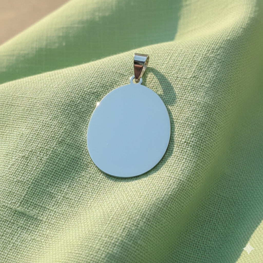 Medalla fotograbada ovalada grande