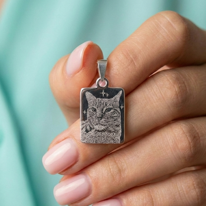 Collar rectangular Plata 925 (17mm) - El favorito para hombre