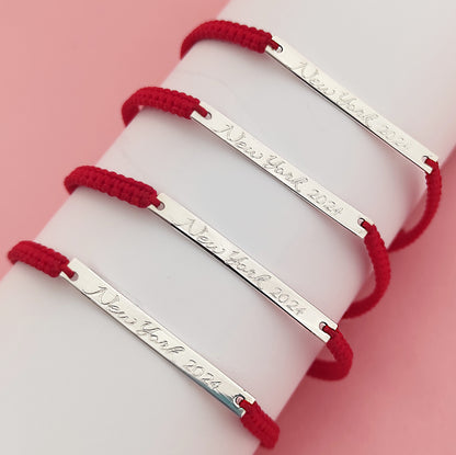 Pulsera personalizada de hilo rojo