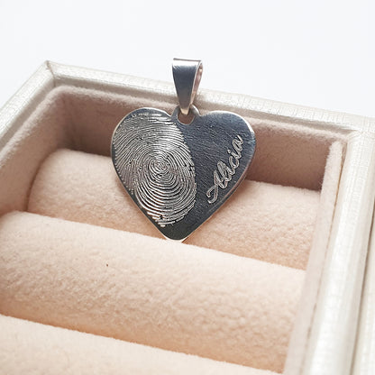 Collar huella simple  "Love Mom"