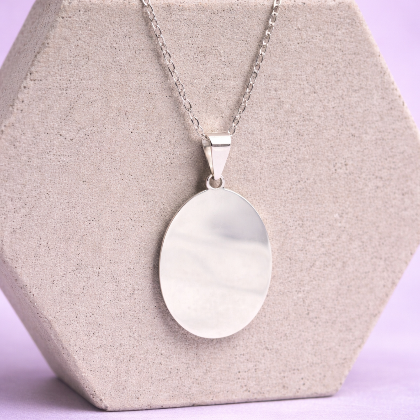 Medalla fotograbada ovalada grande