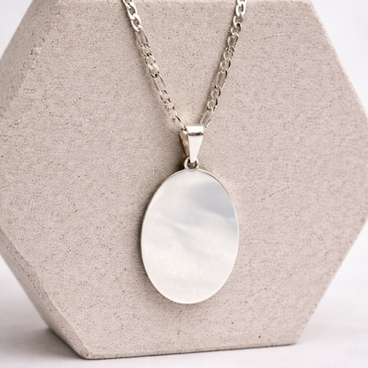 Medalla fotograbada ovalada grande