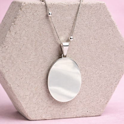 Medalla fotograbada ovalada grande