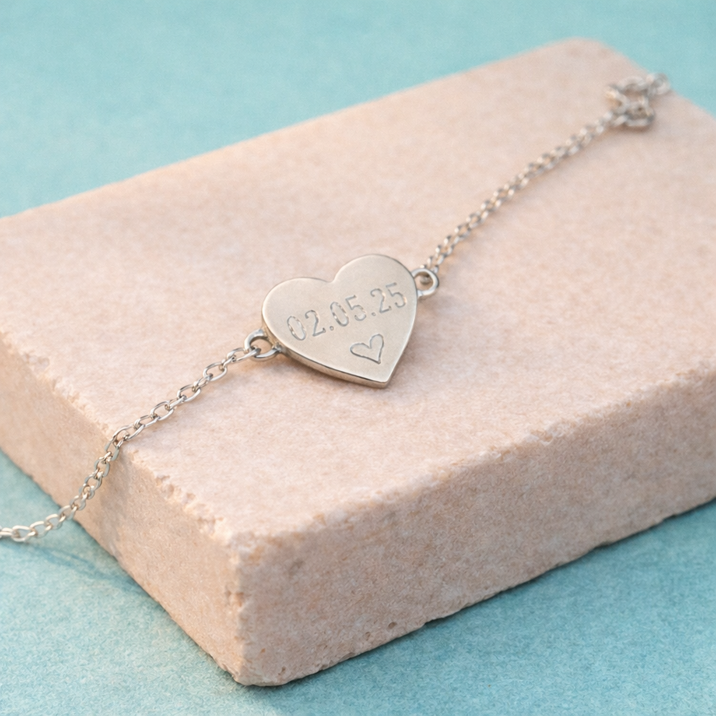 Pulsera mini Love Plata 925 - Grabado doble